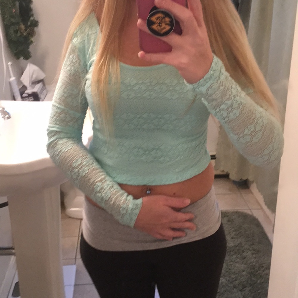 Lacey Teal crop top